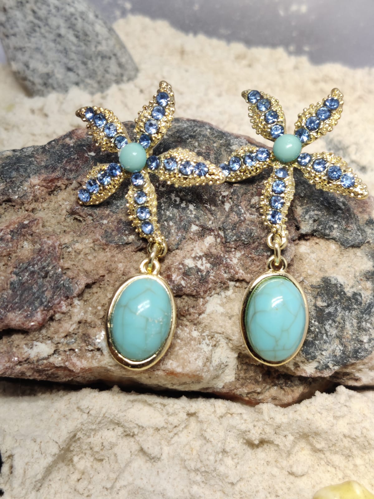 Blue Star Earrings