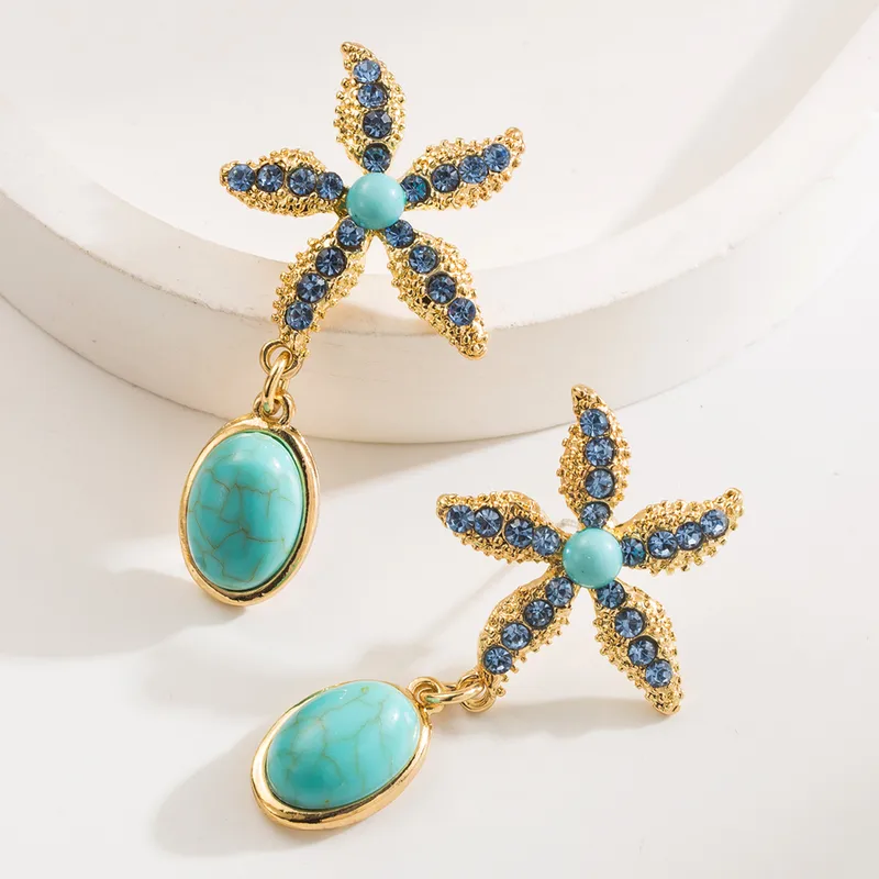 Blue Star Earrings