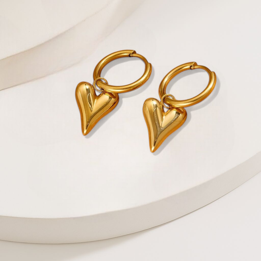 18k Heart Earrings
