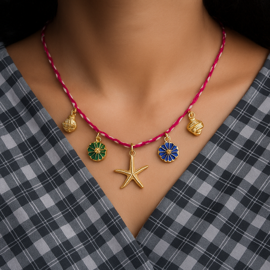 Braided charm Necklace