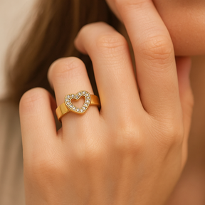 White Heart Ring